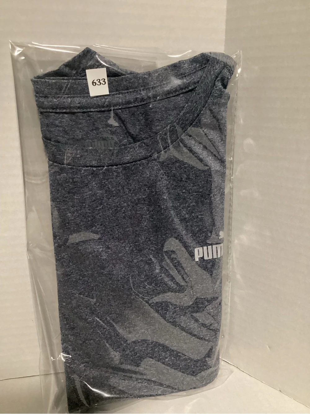 Puma Long Sleeve Crew Tee - Heather Dark Blue size kids 8